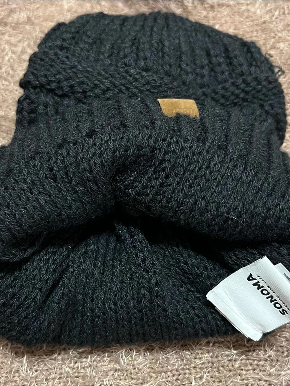 Sonoma Black Cable Knot Beanie